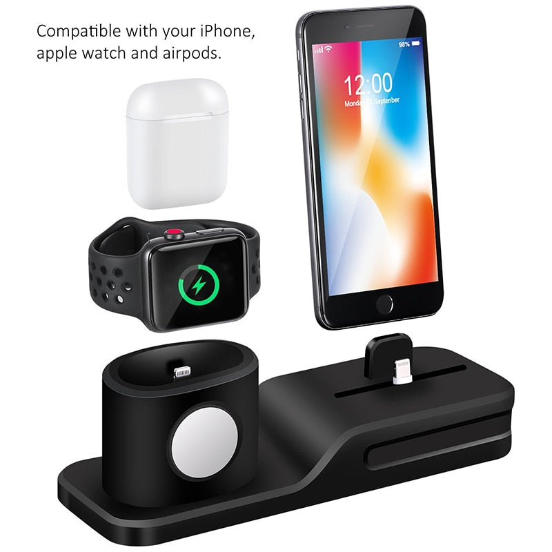 3 in 1 Charging Dock Holder For Iphone, Apple Watch and Airpods