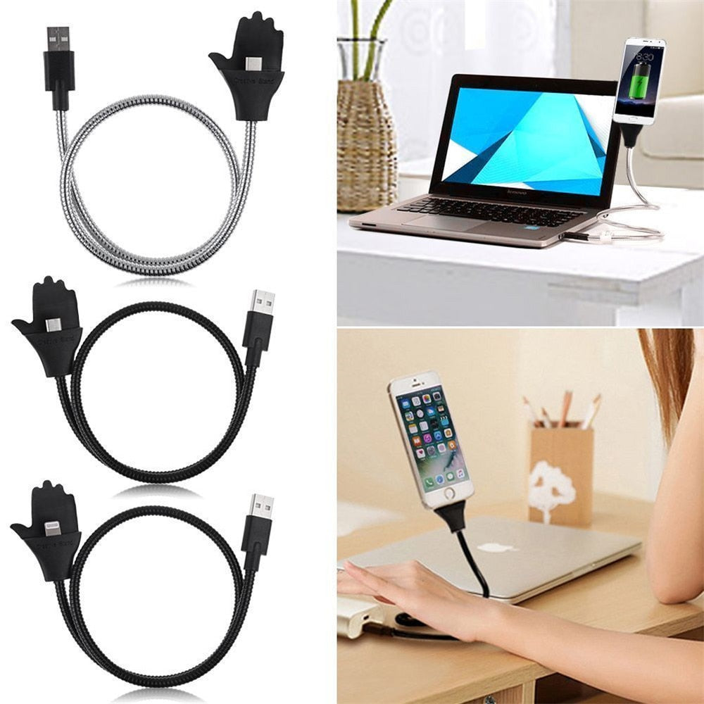 Felxible Twister Cable Charger For iPhone Android Smartphones